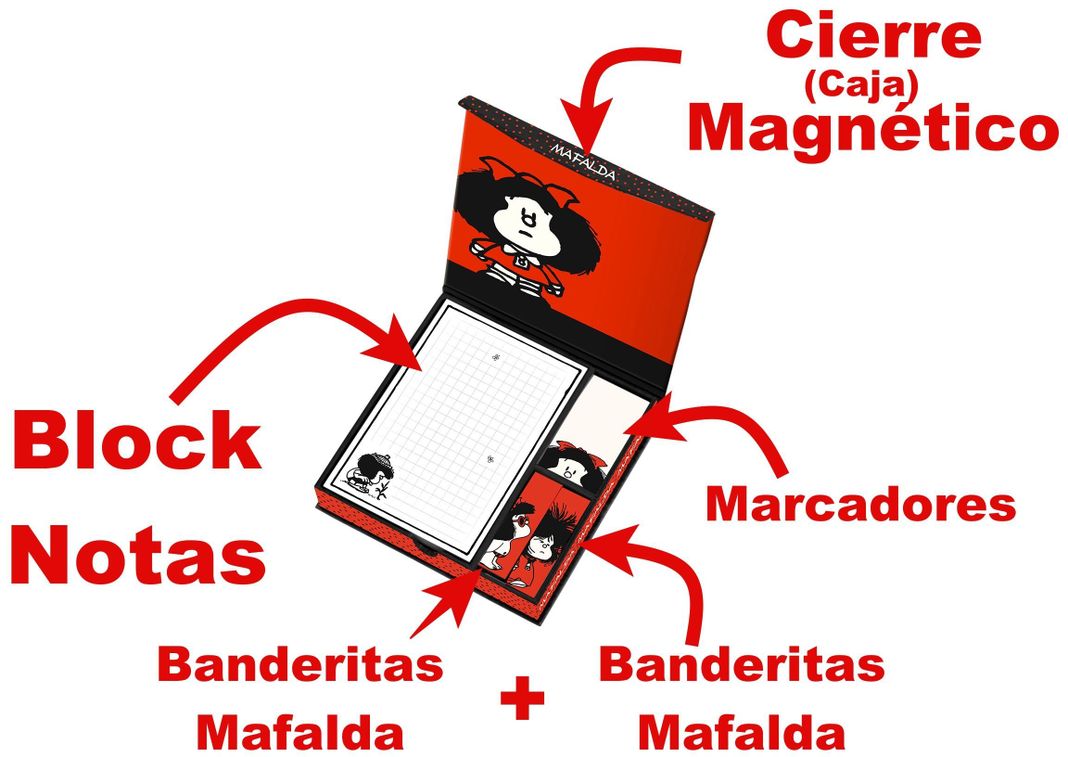 Caja Lujo Magnetica Notitas y Block de Notas MAFALDA-2
