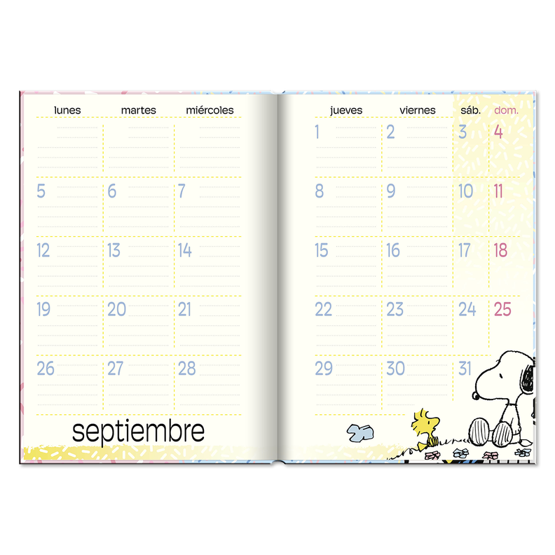 Agenda Snoopy And Charlie Brown Pastel Dognut Dia X Pag 2024-3