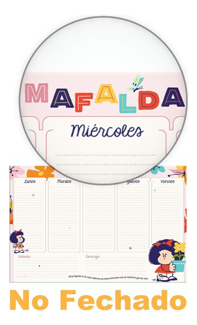 Planificador Calendario No Fechado Super Lujo MAFALDA-1