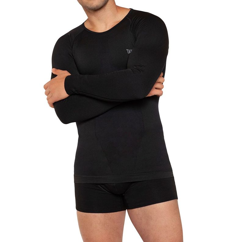 Camiseta Primera Capa Compresión Cobre Negro Tais-1