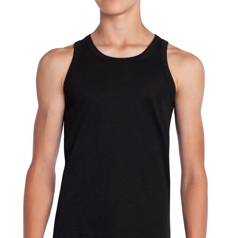 Camiseta Musculosa Juvenil  Algodón Negro Tais-0