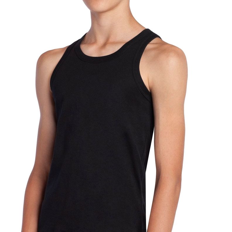 Camiseta Musculosa Juvenil  Algodón Negro Tais-1