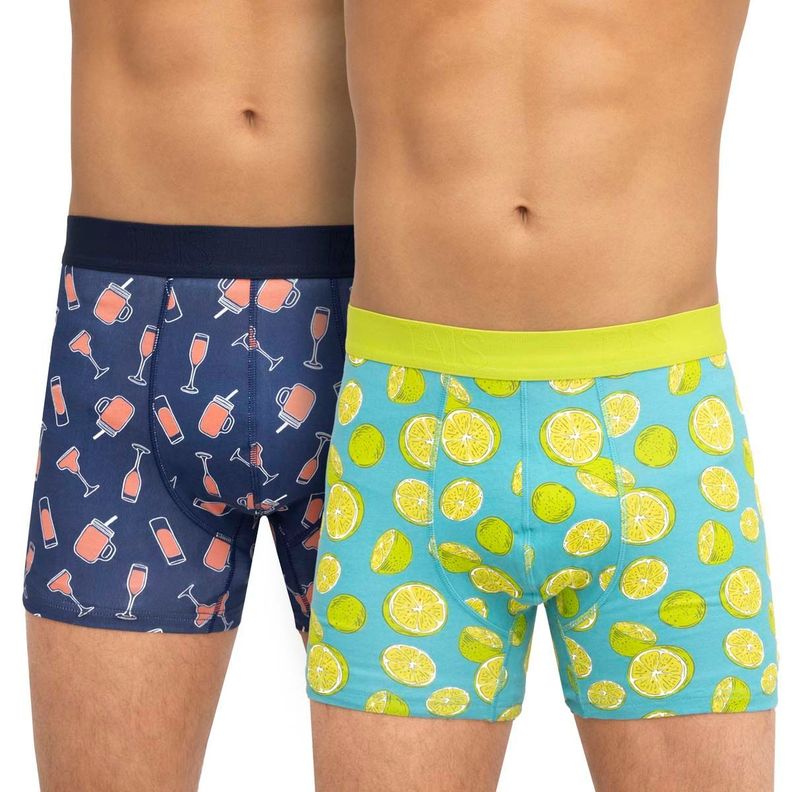 Pack Boxer Cotton Spandex Iconos Copas/Limones