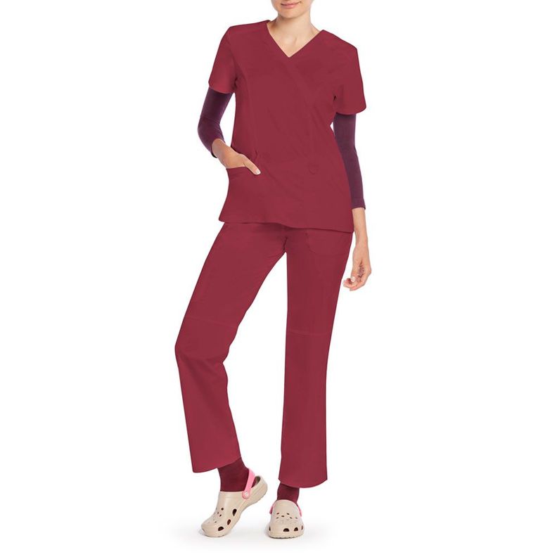 Polera Esencial Uniformes Salud Burdeo-1