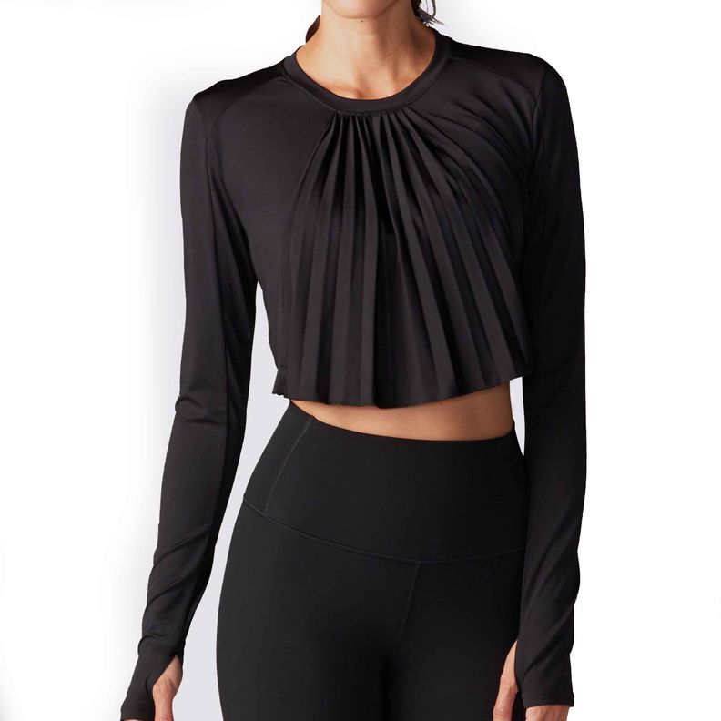 Pleated Long Sleeve Negro-0
