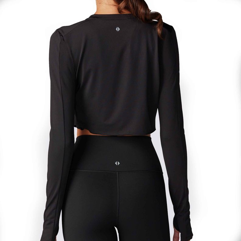 Pleated Long Sleeve Negro-1