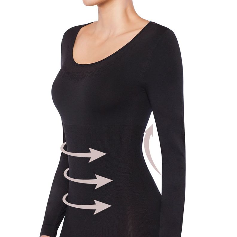Polera Faja Manga Larga Negro-1