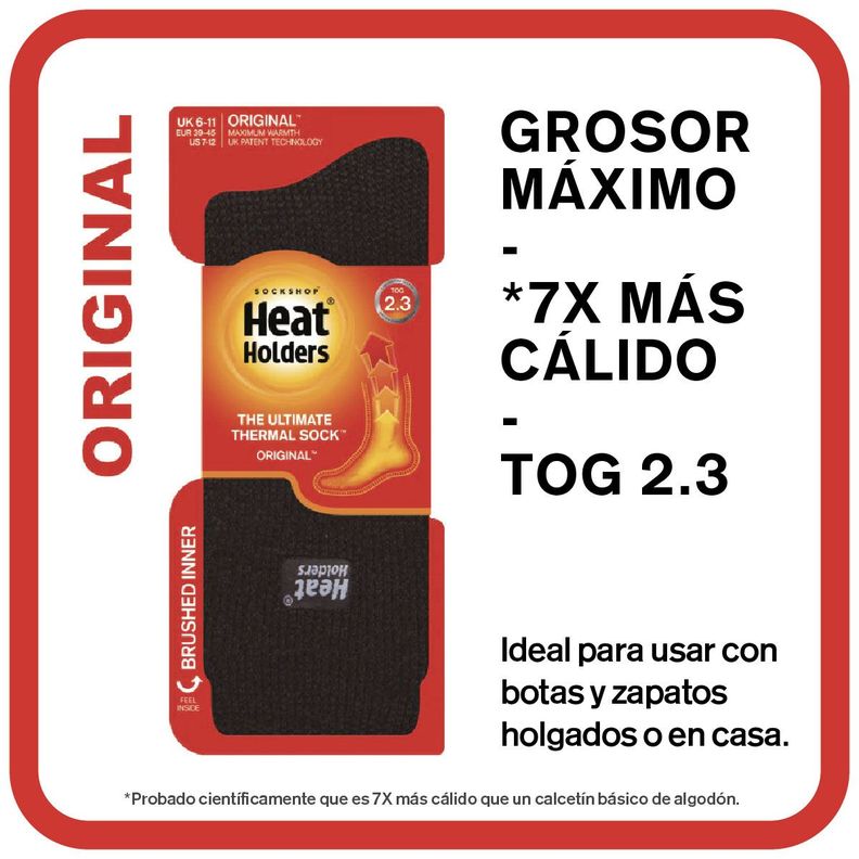 Calcetin Wool Mujer Heat Holders Negro-1