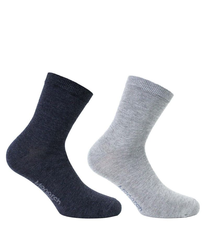 2 Pares Calcetin Bamboo Basic Liso 2/4 Monarch