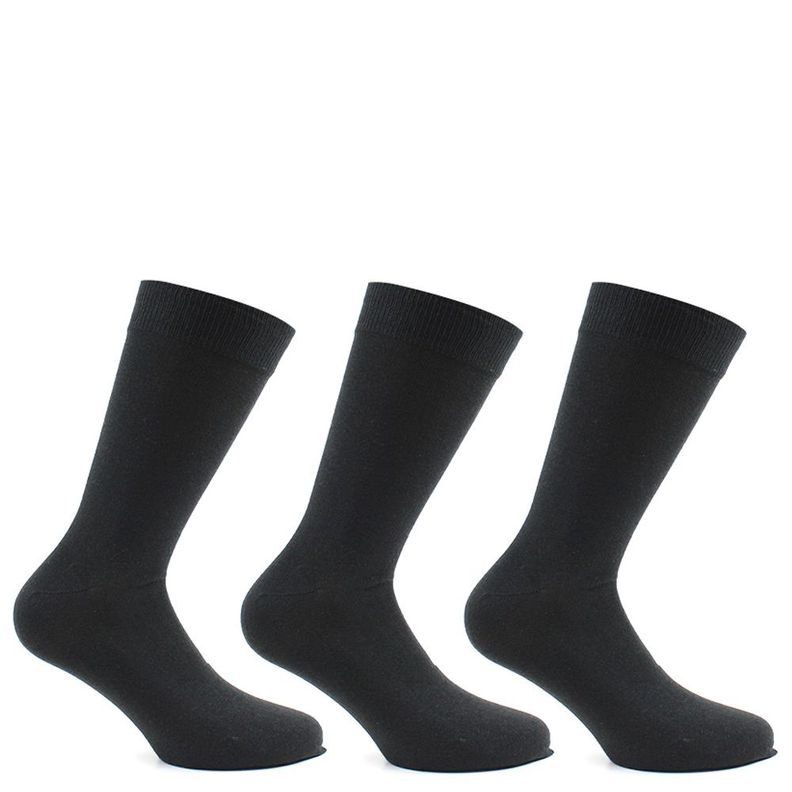 3 Pares Calcetines Algodón Largo Americano Liso Marengo-0