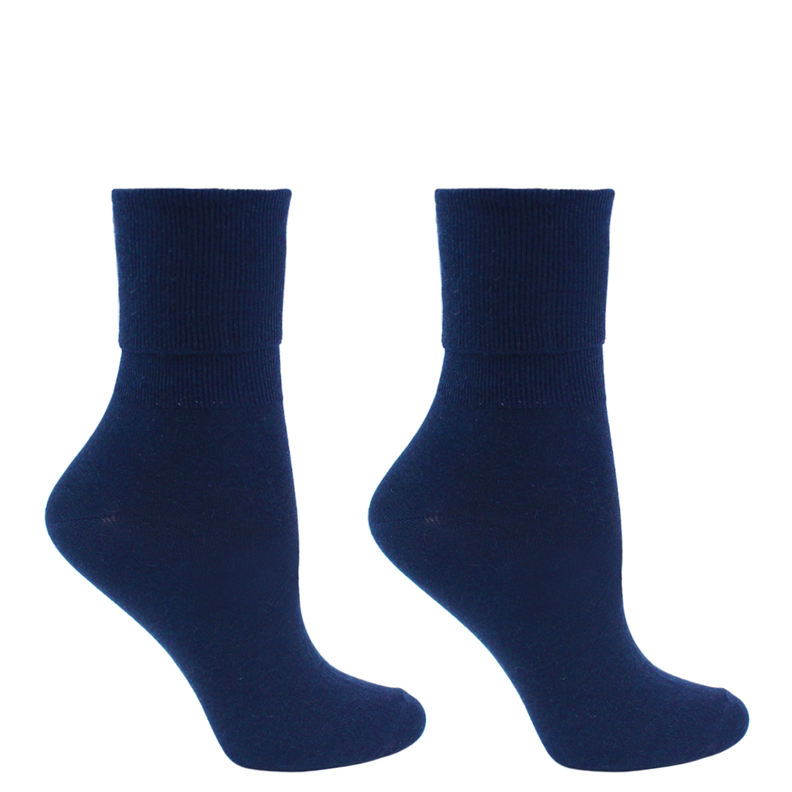 2 Pares Calcetines Bamboo Puño Suave Azul Oscuro-0