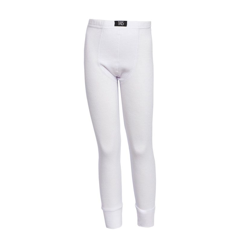 Calzoncillo Largo Termico Infantil Tejido Panal Blanco-0