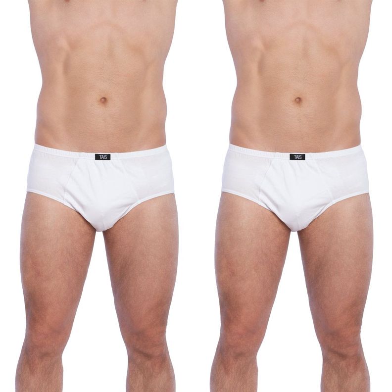 Bi-Pack Slip Clásico Algodón Blanco-1