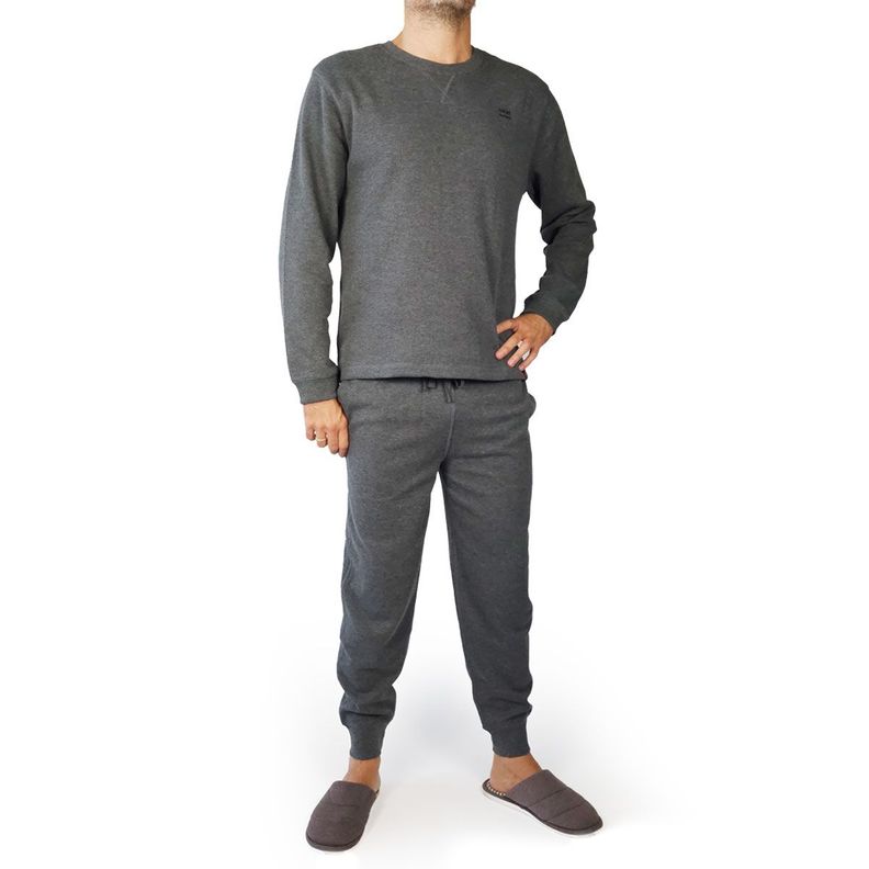 Pijama Térmico Hombre Gris Heat Holders-0
