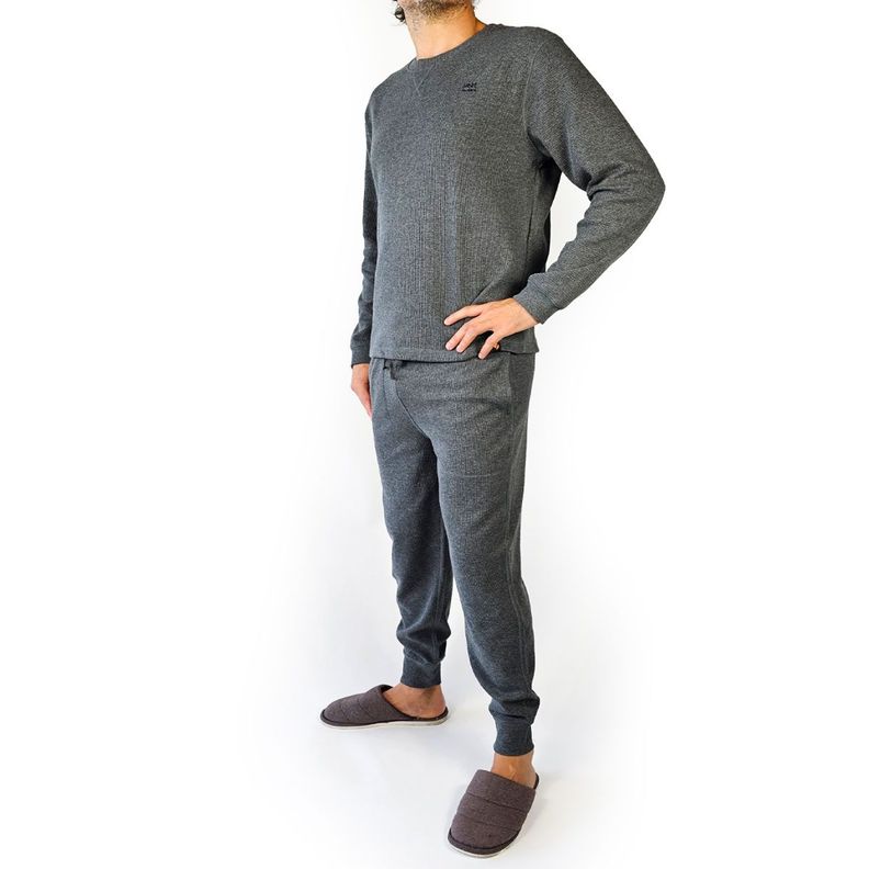 Pijama Térmico Hombre Gris Heat Holders-1