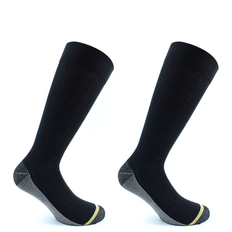 Bi-pack Calcetines Cobre + Algodón Largo 3/4 De Vestir Negro-0