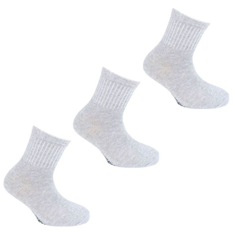 3 Pares Calcetin Bamboo 3/4 Liso Gris-0