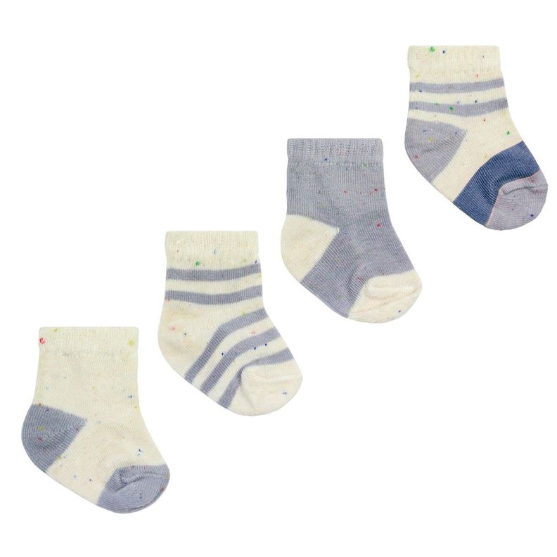 4 PARES CALCETINES ALGODÓN MOTITAS-0