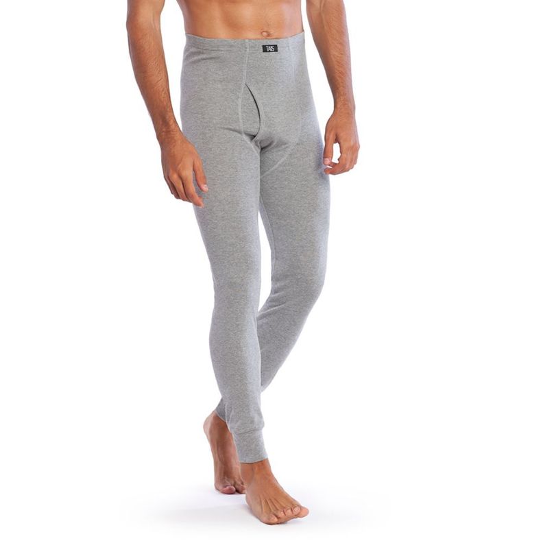 Calzoncillo Largo Hombre Algodon Gris S