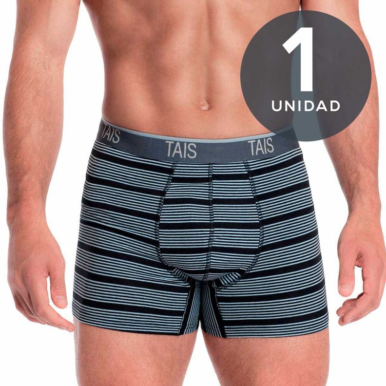 Bóxer Elastico A La Vista Hombre Full Tejido Cotton Spandex Azul-0
