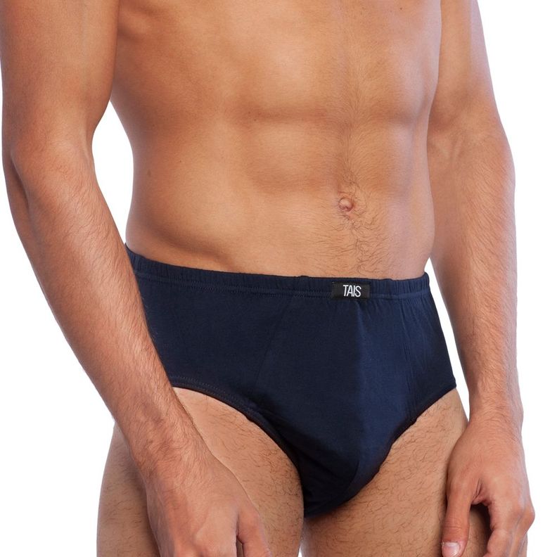 Bi-Pack Slip Clásico Algodón Azul-0