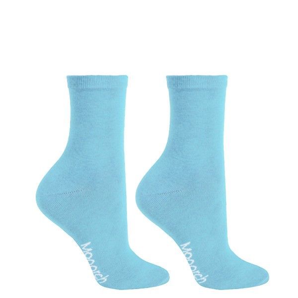 2 Pares Calcetin Bamboo Pique Colores Celeste-0