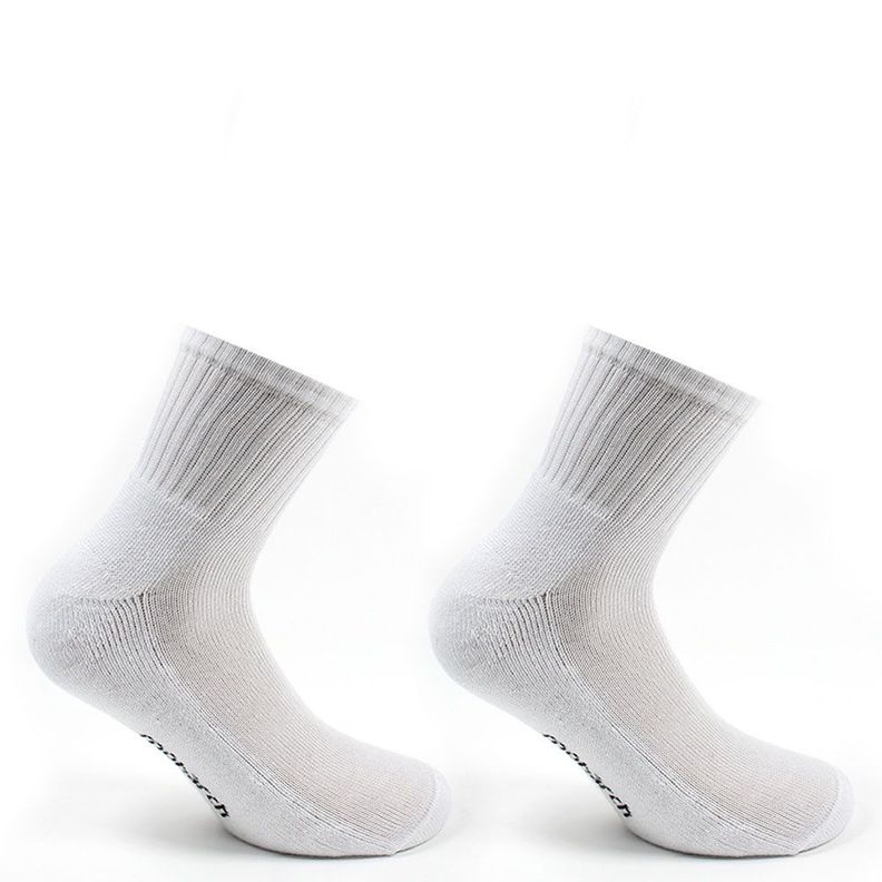 2 Pares Calcetines Algodón Deportivo Liso Blanco-0