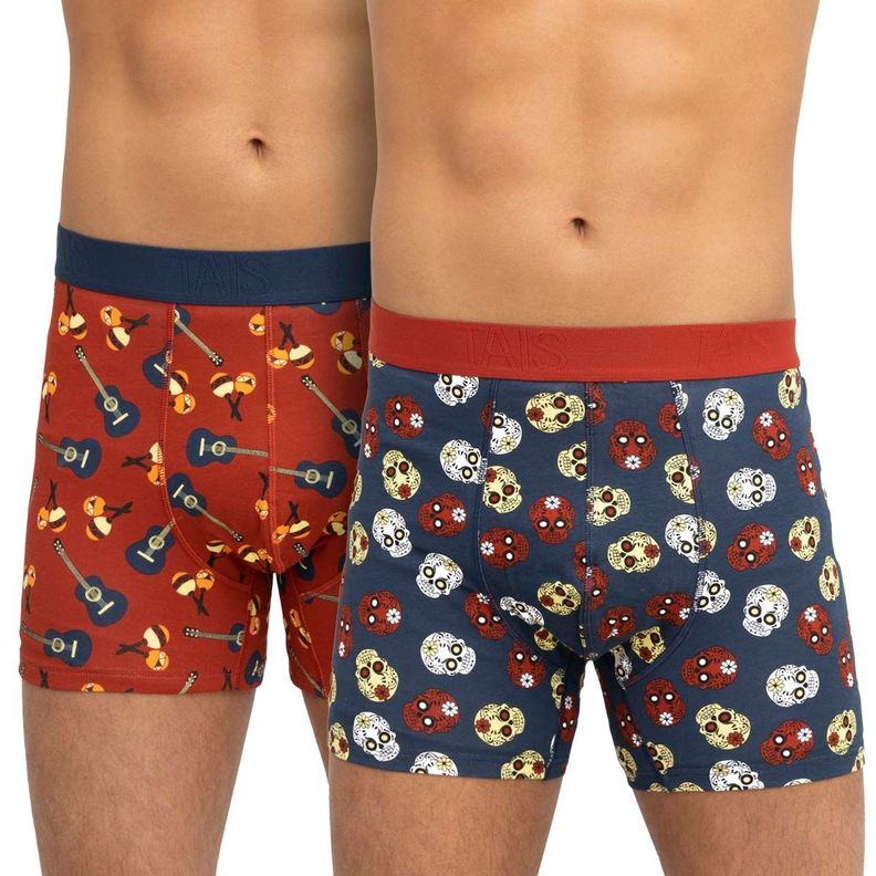 Pack Boxer Cotton Spandex Iconos Guitarras/Calaveras