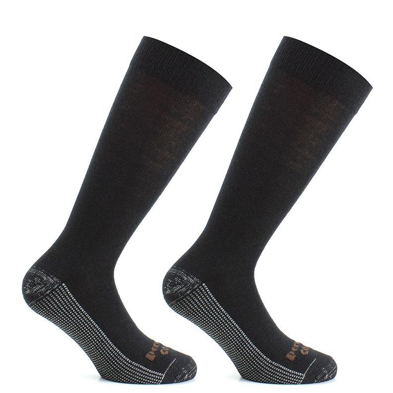 2 Pares Calcetin Cobre + Dralon Liso Largo 3/4 Negro-0