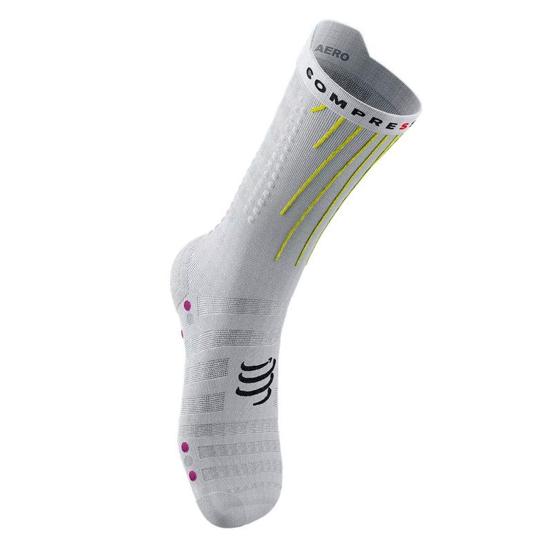 Calcetín Aero Socks Bike Blanco Compressport-1