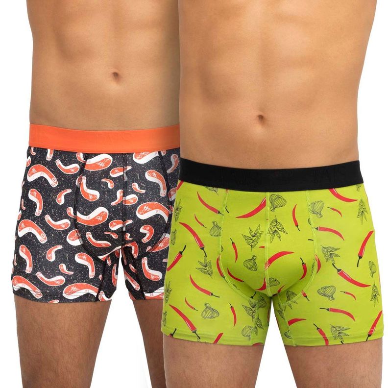 Pack Boxer Cotton Spandex Iconos Carne/Ajis