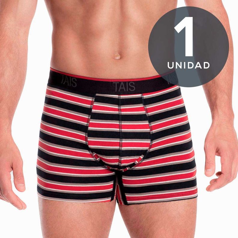 Boxer Elastico A La Vista Hombre Full Tejido Cotton Spandex Rojo