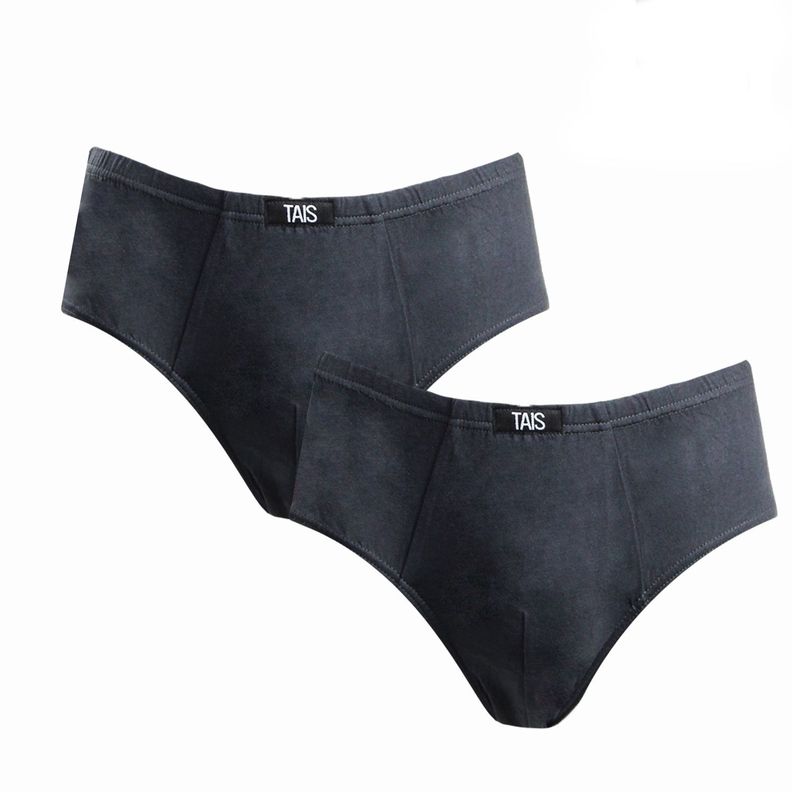 2 Unidades Slip Infantil Liso100% Algodon Gris
