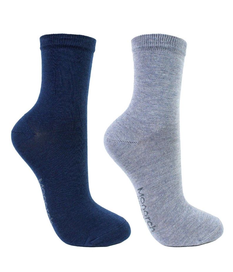 2 Pares Calcetín Bamboo Basic Liso Mujer Monarch