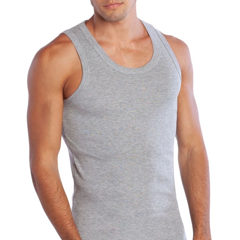 Camiseta Algodón Musculosa Gris-0