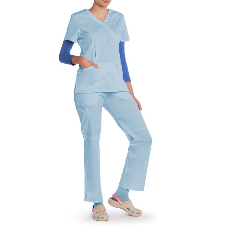 Polera Esencial Uniformes Salud Celeste-1