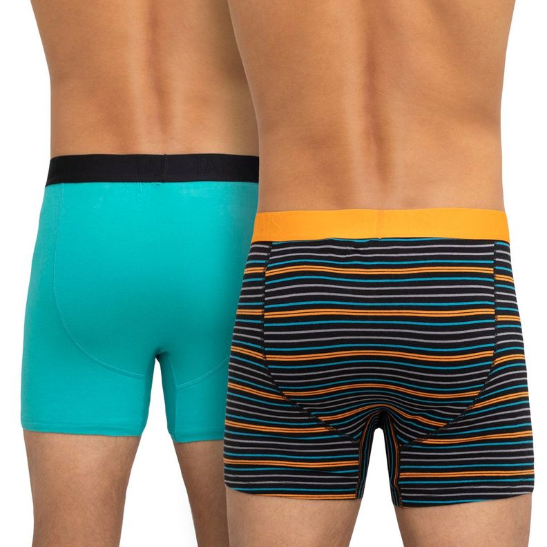 Bóxer Elástico A La Vista  Full Tejido Cotton Spandex Negro/-1