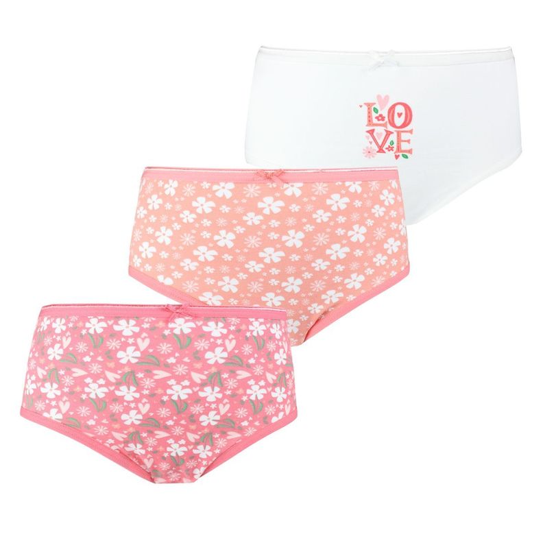 3 Calzones Cotton Spandex Nina Rosa Fuerte Tais Rosado 2