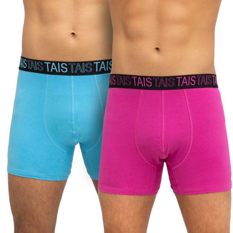 Pack  Bóxer Cotton Spandex  Colores Calipso/Fucsia-0