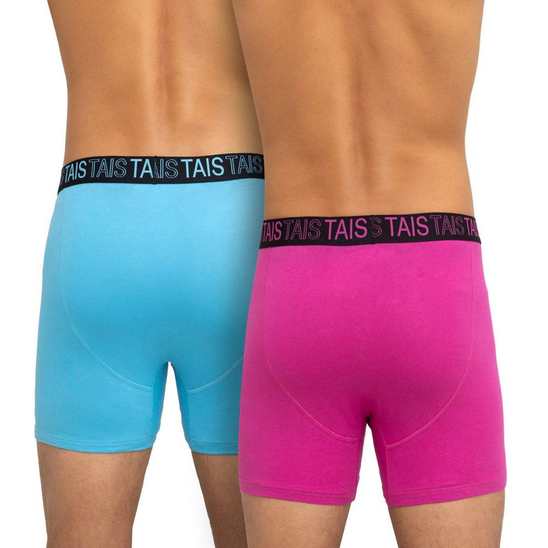 Pack  Bóxer Cotton Spandex  Colores Calipso/Fucsia-1
