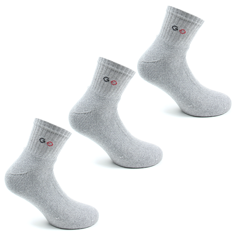 3 Pares Calcetin Algodon Deportivo Largo 2/4 Gris 39/43