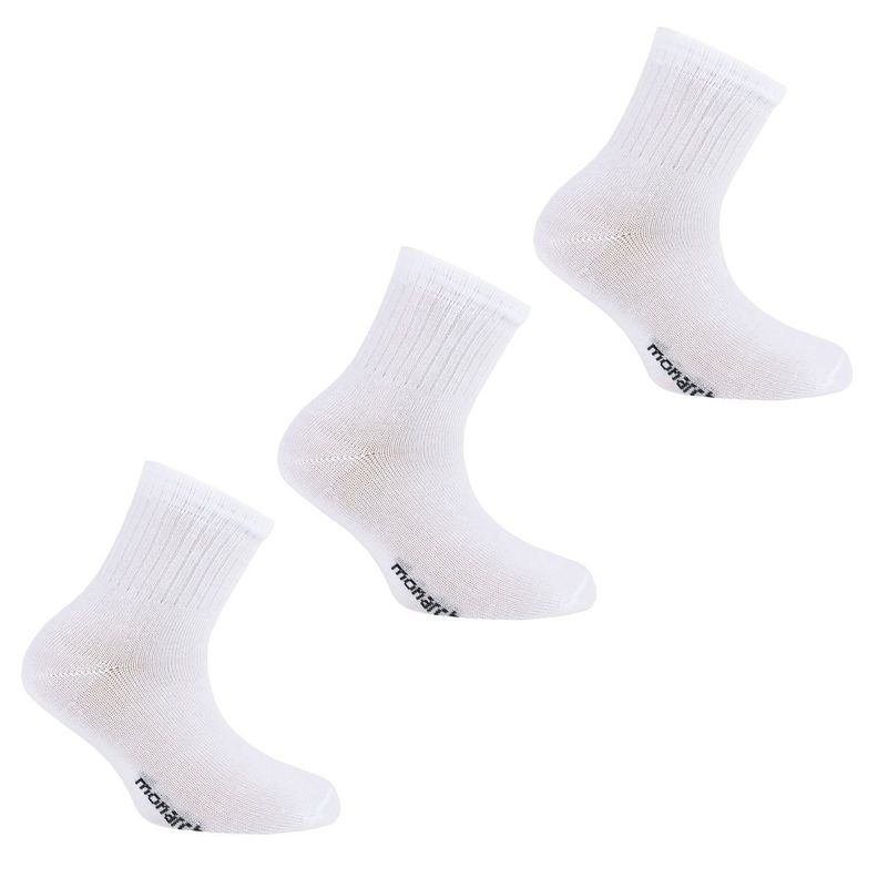 3 Pares Calcetin Bamboo 3/4 Liso Blanco-0