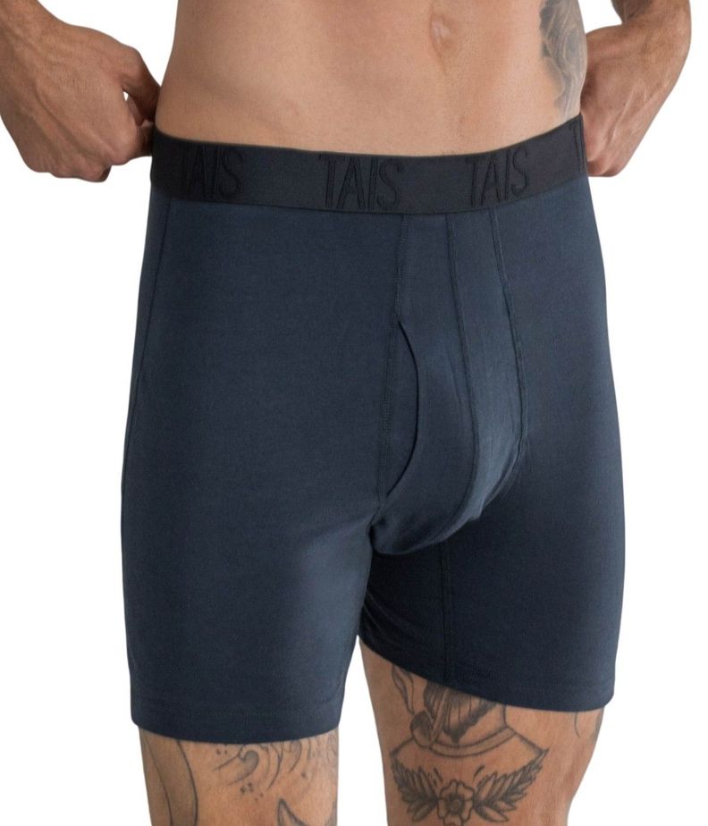 2 Unidades Boxer Medio Liso Azul Happy Boolls
