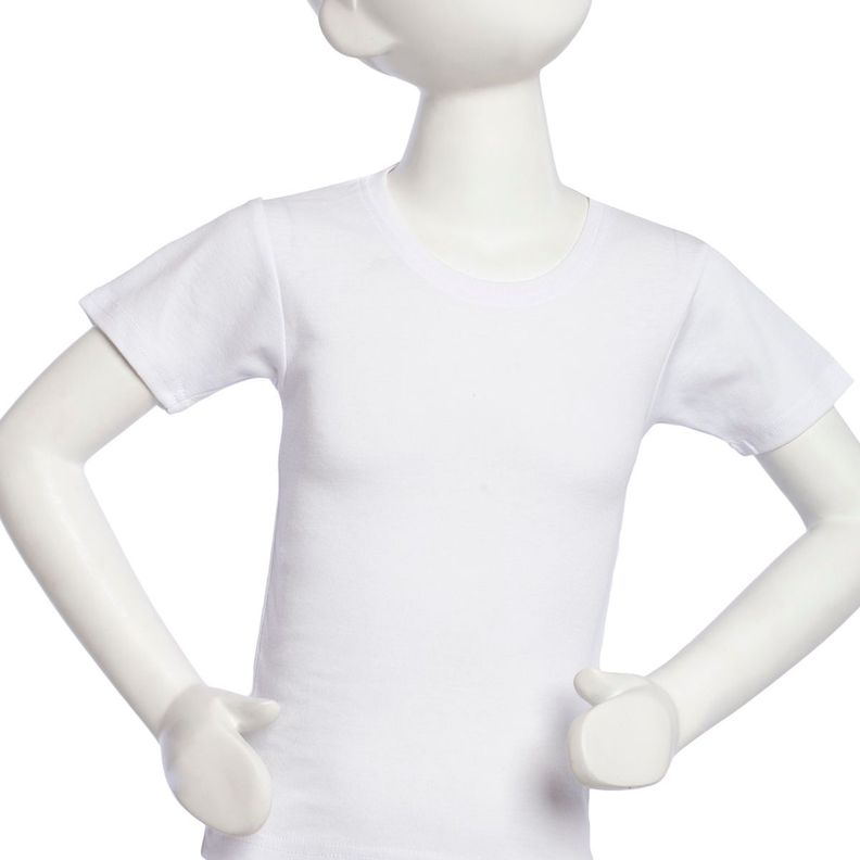 Camiseta Niña Manga Corta Algodón Blanco-0