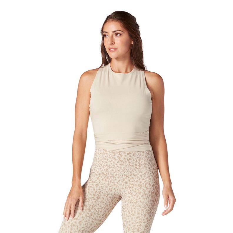 Polera Wrap Around Tank Beige Tavi-0