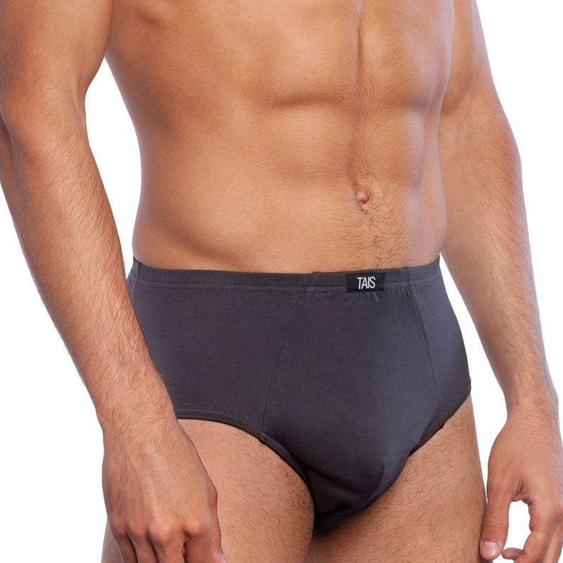 Bi-Pack Slip Clásico Algodón Gris-0