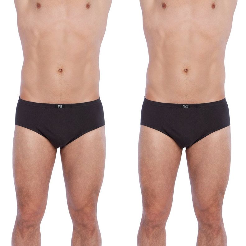 Bi-Pack Slip Clásico Algodón Gris-1