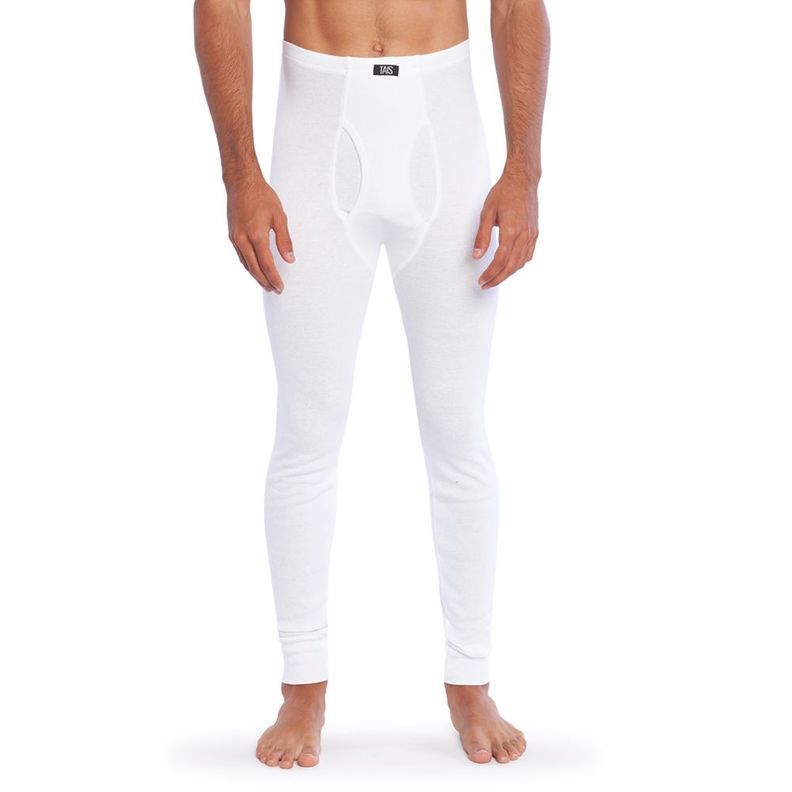 Calzoncillo Largo Hombre Algodón Blanco-0