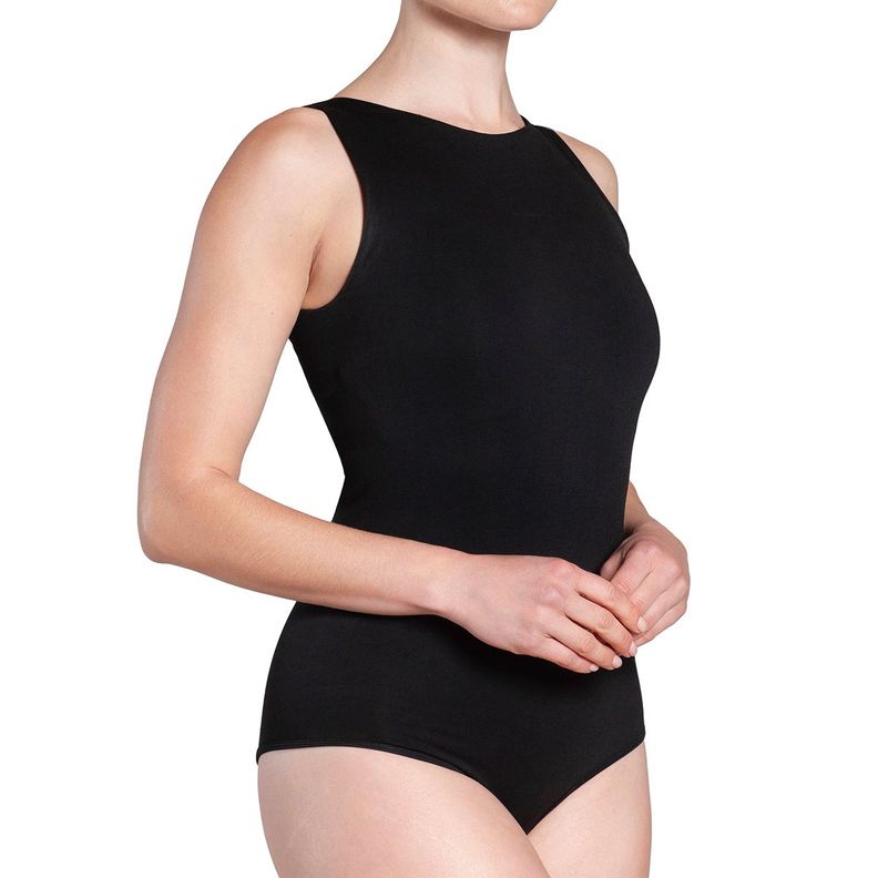 Body Sin Manga Escote Ojal Negro-1