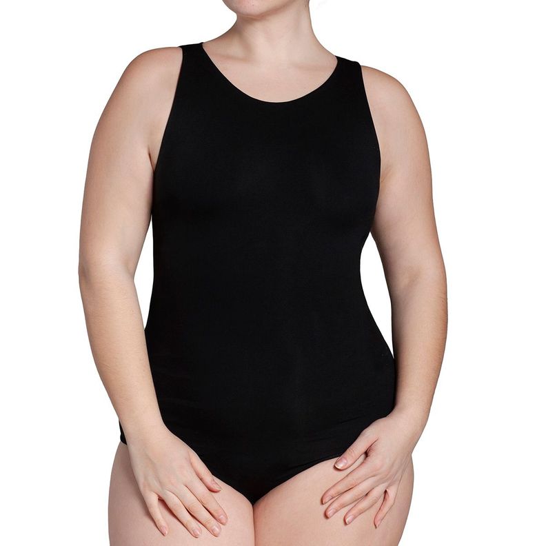 Body Sin Manga Escote Ojal Negro-3
